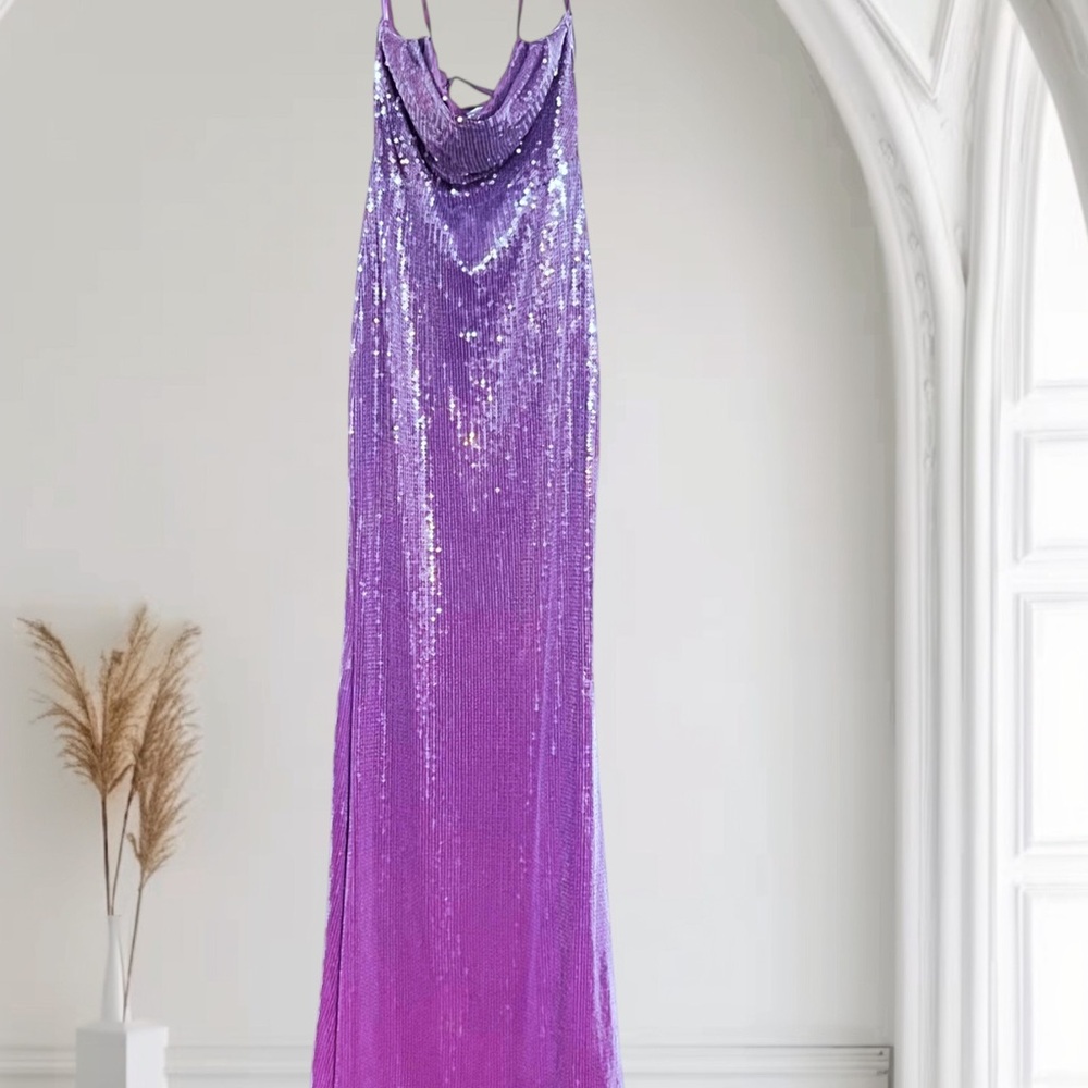 Purple Sequin Gown